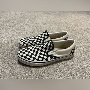 White and Black Checkered Vans